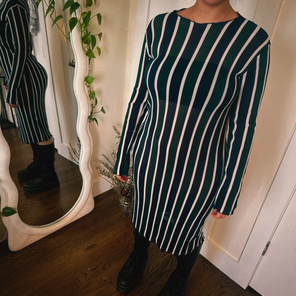 Midi stripped dress-Zara Trafulc
